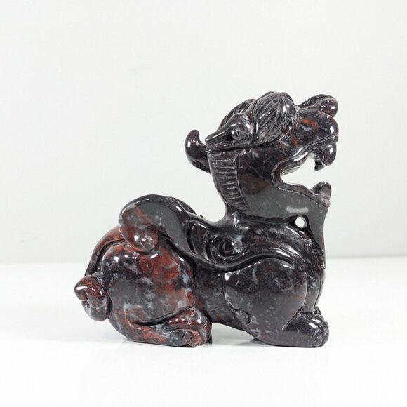 Solid stone carved Dragon Offspring Monster Pi-Xiu sculpture money + protection - Picture 3 of 10